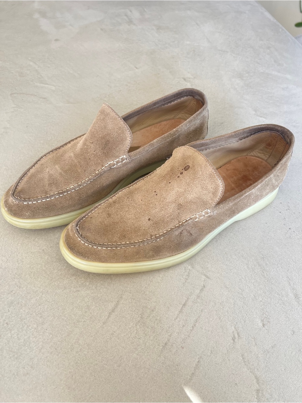 SUITSUPPLY Italian Calf Suede Slip-on Loafers, Sand, 41 - Picture 5 of 12